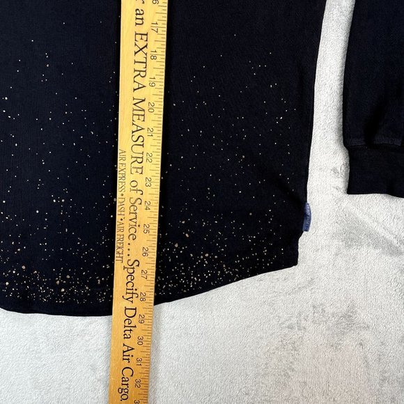 WALT DISNEY WORLD SPIRIT JERSEY Womens Black Shirt Bronze Puff Print Splatter XS - Picture 7 of 8